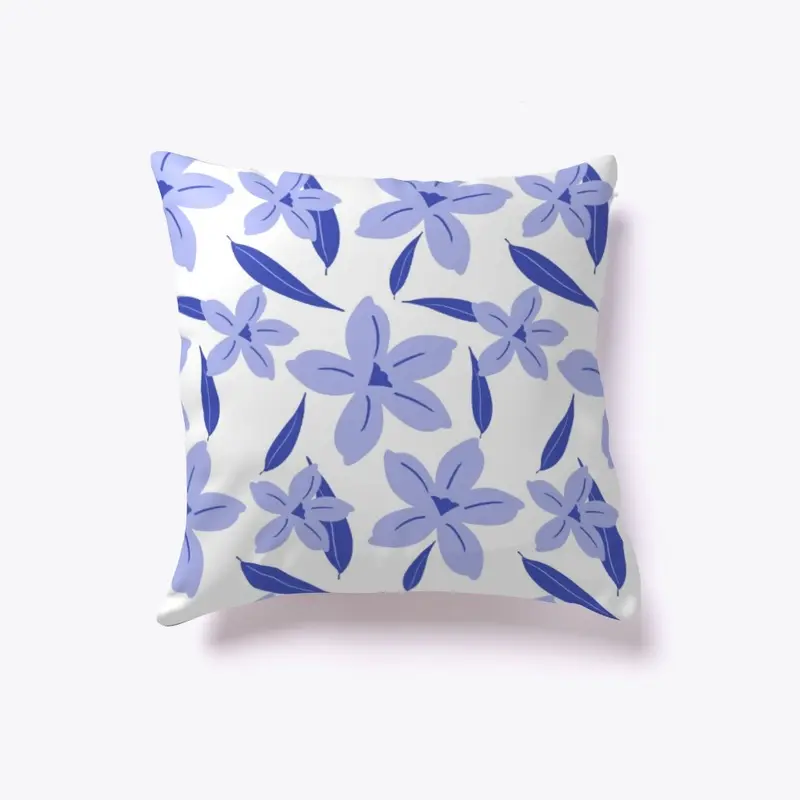 Blue Botanical Flowers Print