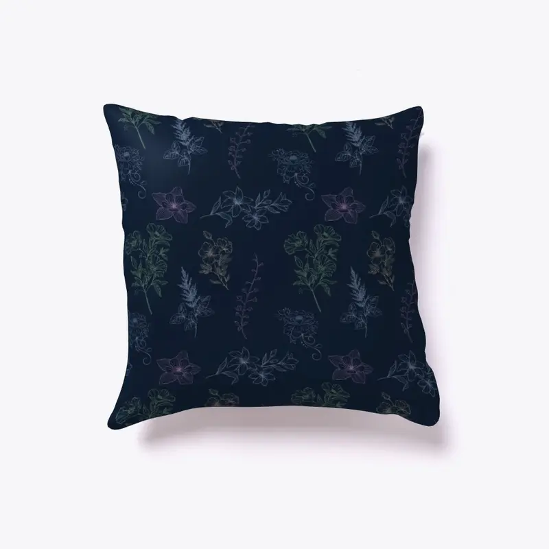 Pretty Floral Pattern on Navy Blue