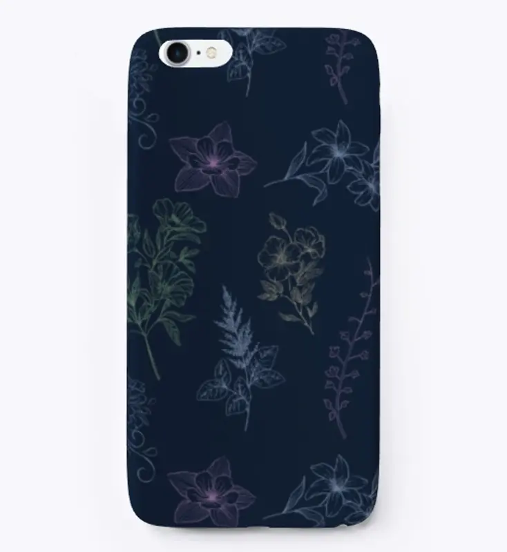 Pretty Floral Pattern on Navy Blue