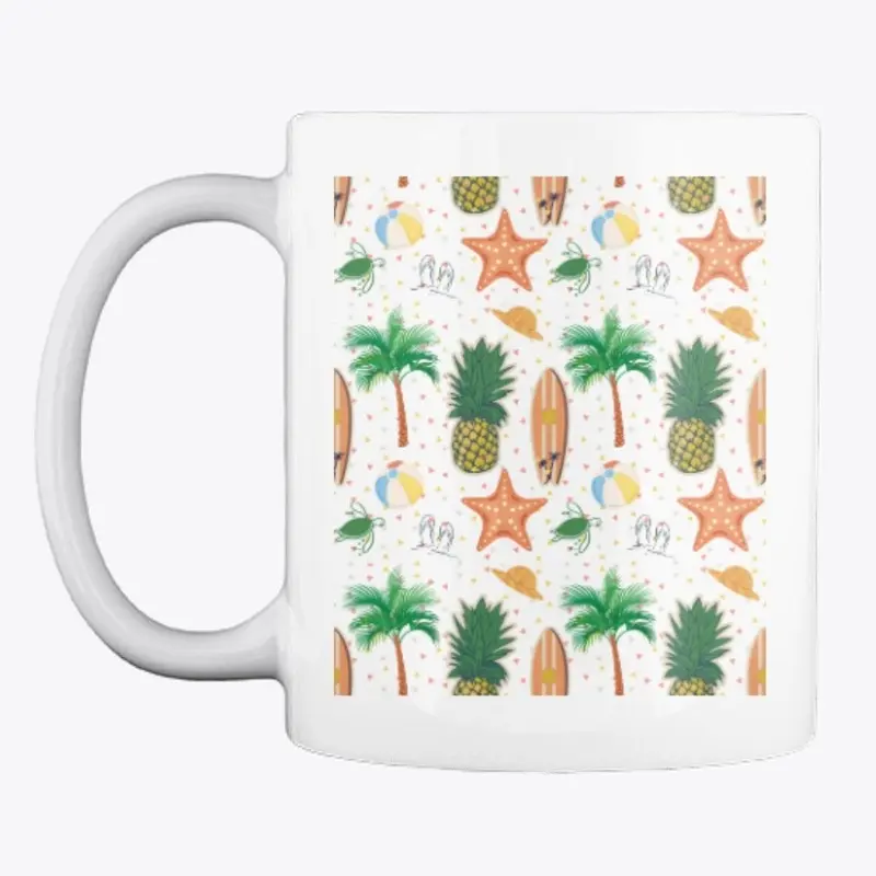 Pineapples, Palm, Surf &amp; Beach Print