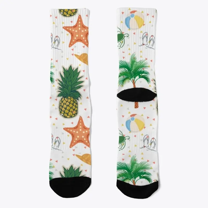 Pineapples, Palm, Surf &amp; Beach Print