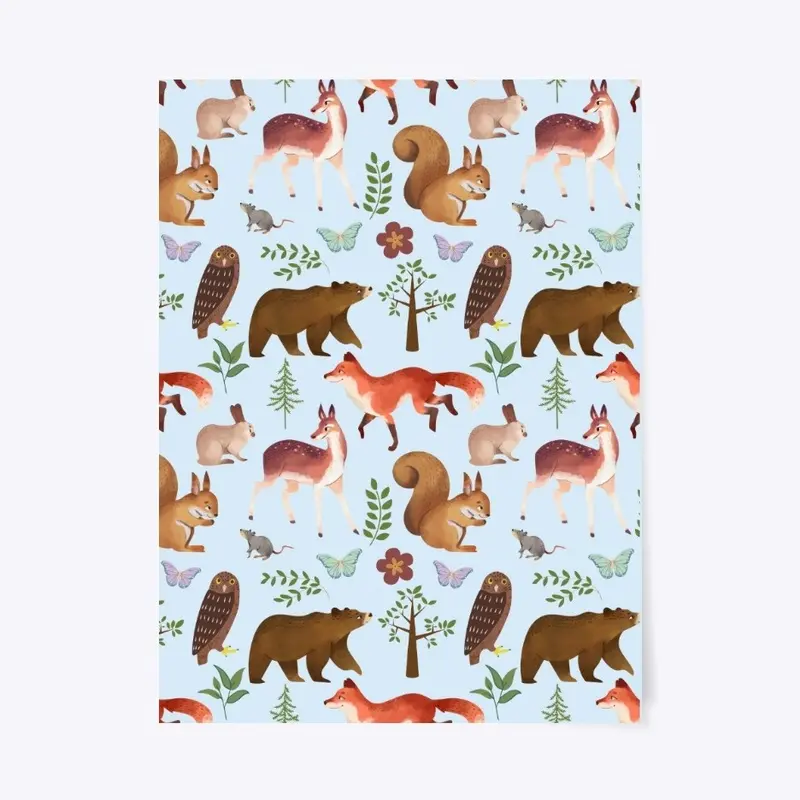 Woodland Animals Print