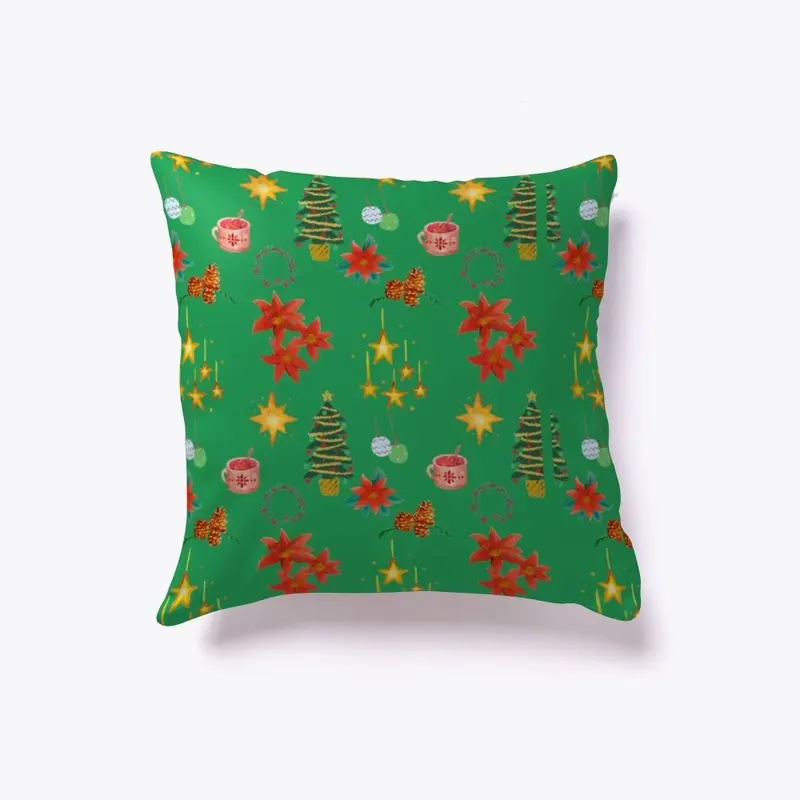 Christmas tree flower print