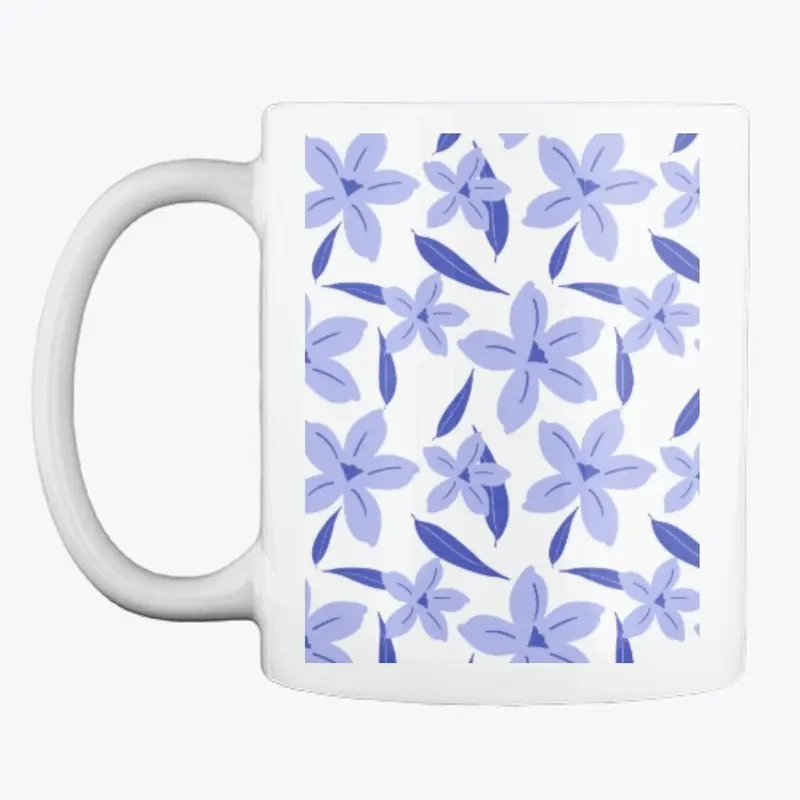 Blue Botanical Flowers Print