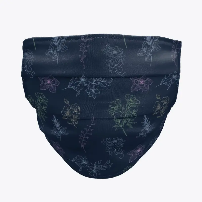 Pretty Floral Pattern on Navy Blue