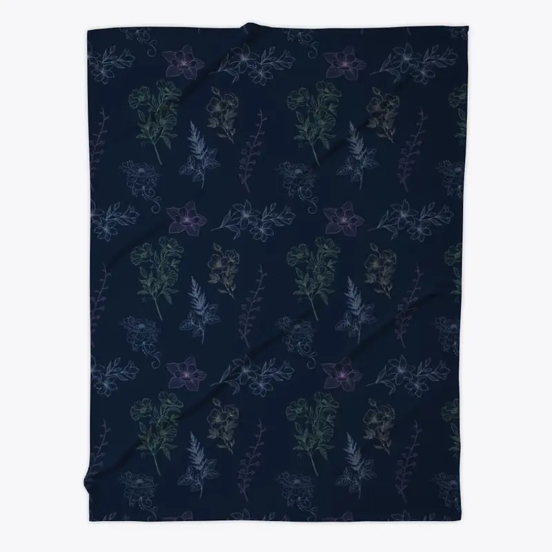 Pretty Floral Pattern on Navy Blue